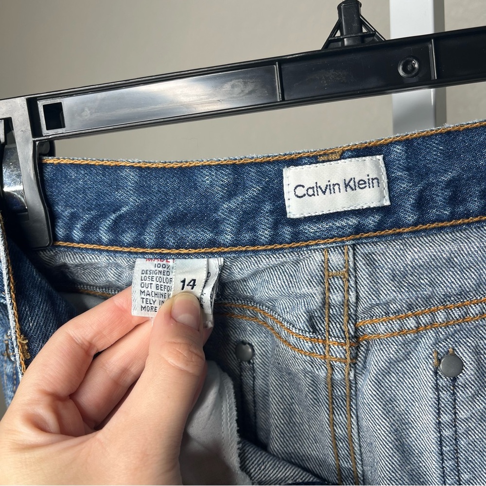 Calvin Klein Blue Denim A-Line Skirt - Picture 8 of 8